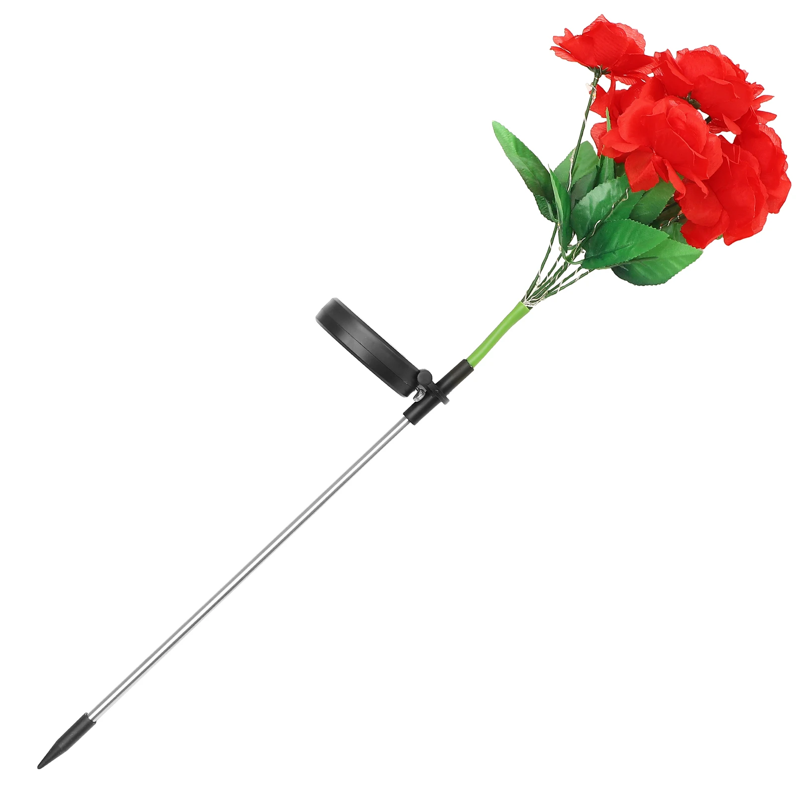 

Solar Red Rose Flower Lamp 7 Heads Outdoor Pathway Lights Waterproof Garden Decor Stakes Daylight Charge Night Glow Lawn