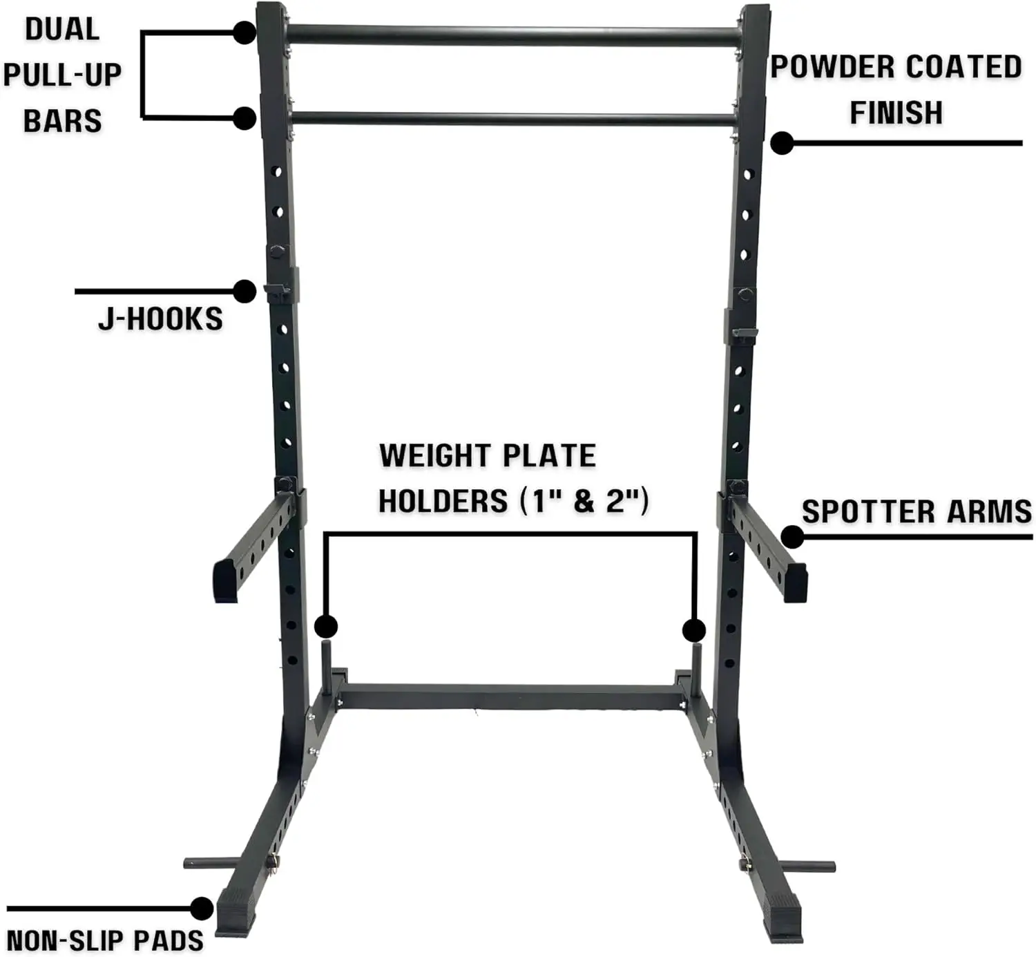 Functional Adjustable Pro Series Squat Stand Squat Rack Power Cage Strength Training Exercise Equipment