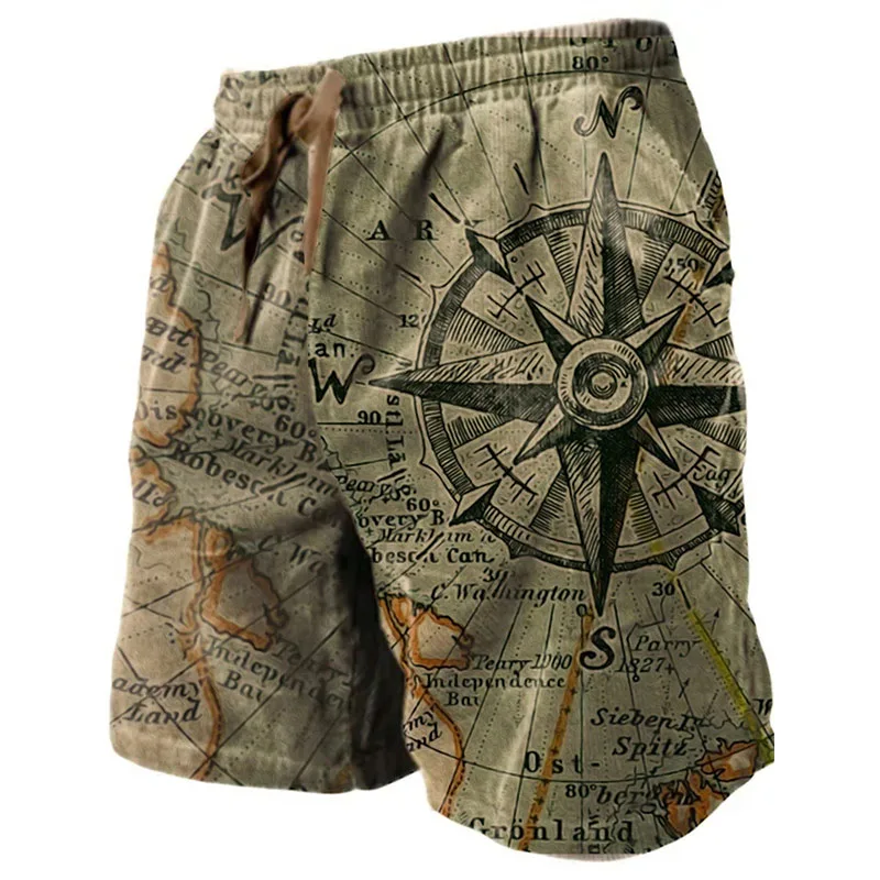 Summer Beach Shorts Compass 3D Print Men Women Holiday Casual Surfing Board Shorts Oversized Swimwear Trunks Kids Male Clothing