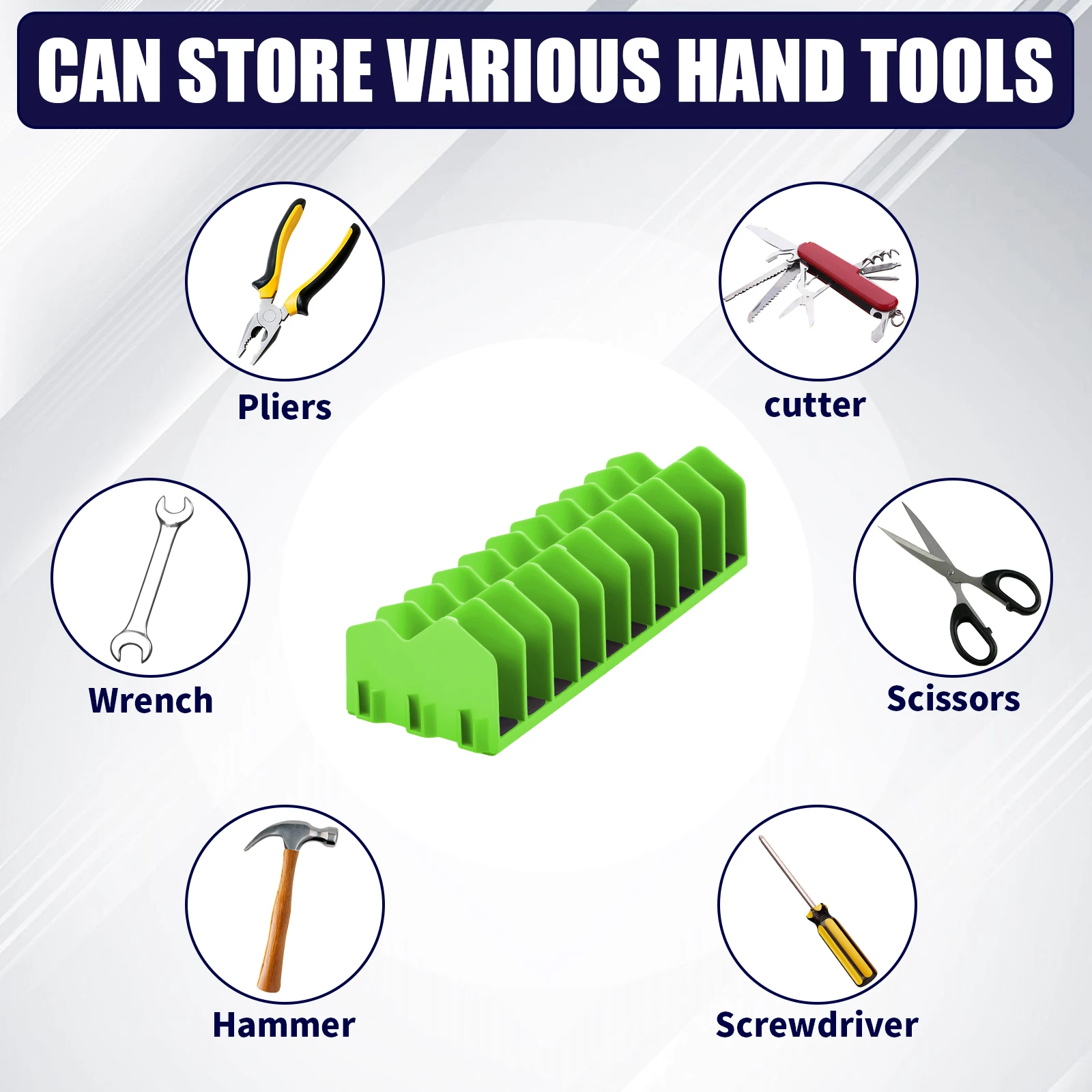 Organizador de alicates con 10 ranuras, estante de herramientas de plástico con Base de goma antideslizante, caja de herramientas para ahorrar espacio, alicates de almacenamiento, cortadores y llaves, 2/4 Uds.