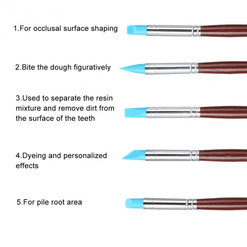 5pcs Silicone Rubber Tip Paint Brushes for Watercolor Oil Painting Polymer Clay Sculpting Fimo Modelling Tools Art Supplies - view 4