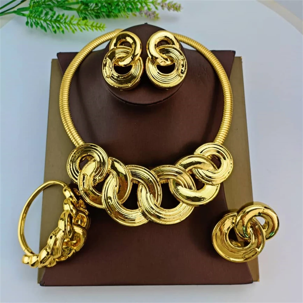 EMMA مجوهرات فاخرة على الطراز الإيطالي الجديد للسيدات الأفريقي ماما مجموعة مجوهرات جريئة على الموضة #2