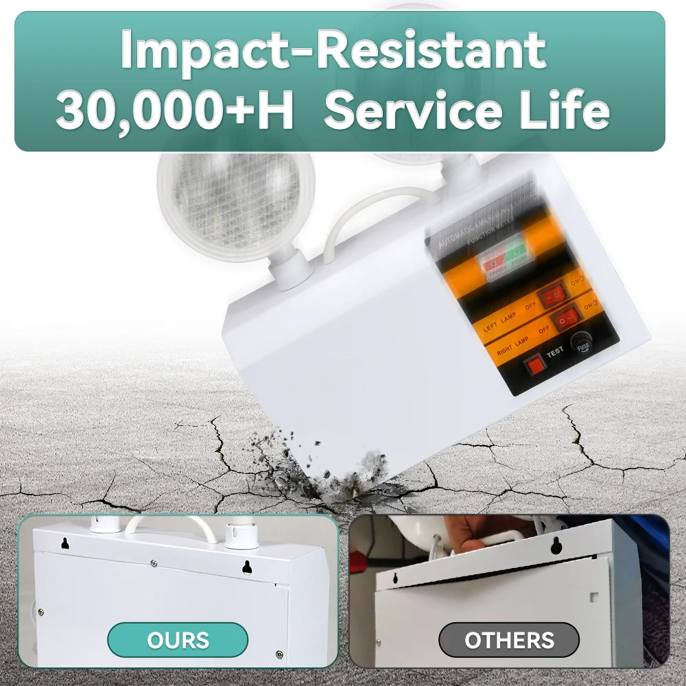 ضوء الطوارئ LED مصباح أمان لممر الطوارئ برأس مزدوج