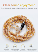 KZ 8 Core Gold Silver Copper Mixed Plated Upgrade Cable Earphones Cable With 3.5mm 0.75mm Pin KZ ZSN PRO ZSX DQ6 ZAX ZS10 PRO