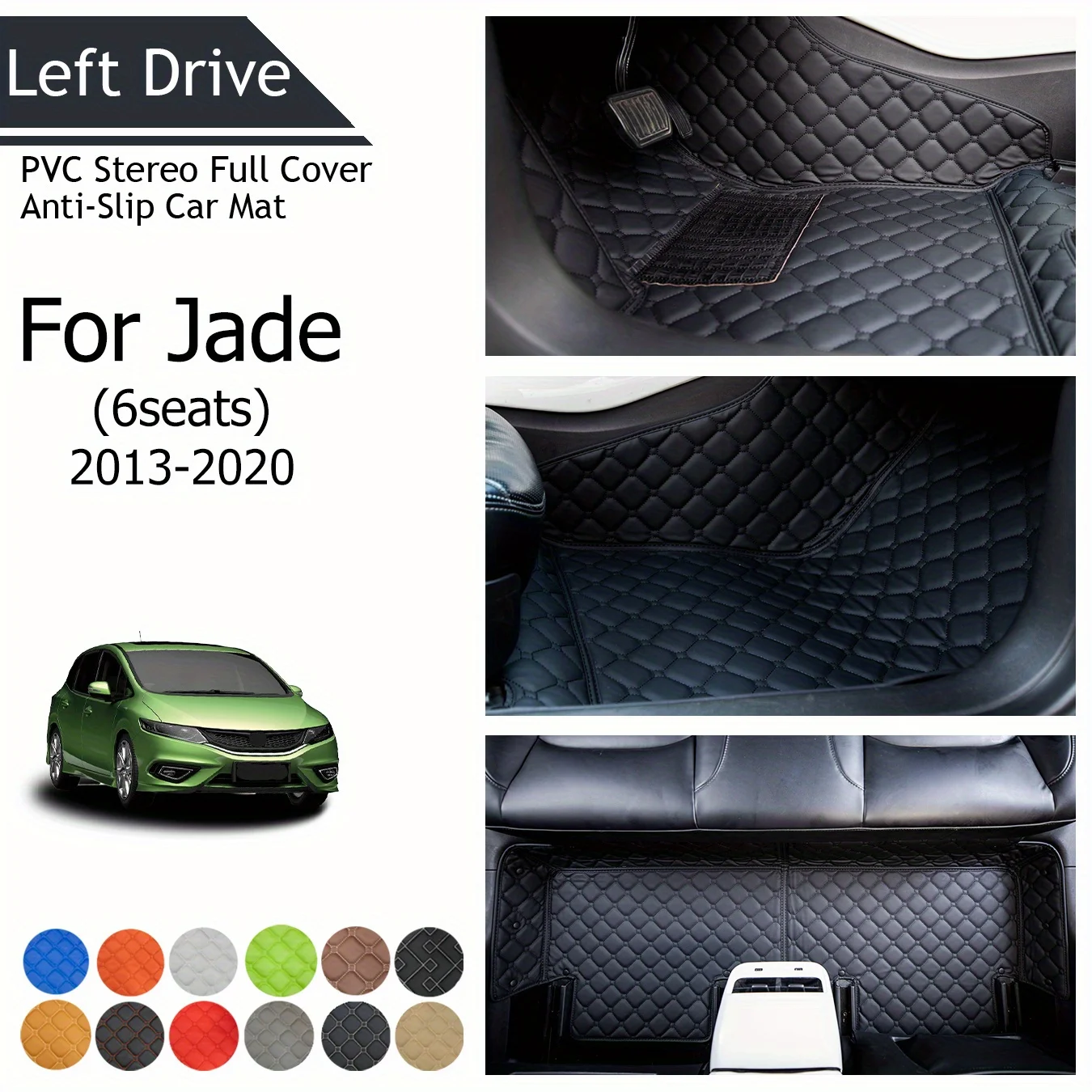 

【LHD】For Honda For Jade(6seats) 2013-2020 Three Layer PVC Stereo Full Cover Anti-Slip Car Mat Car Floor Mats Car Accessories