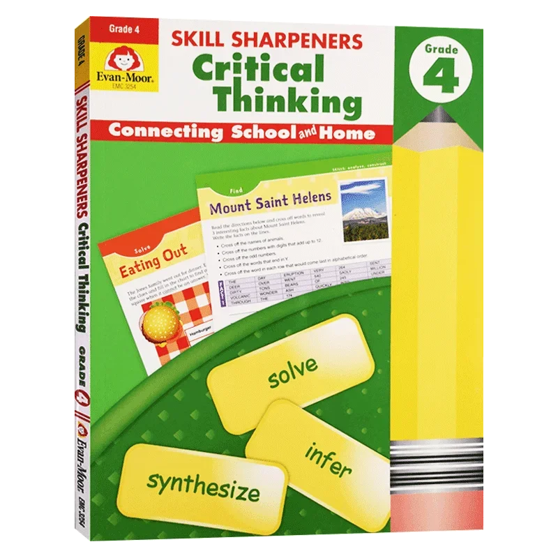 Evan-Moor Skill Sharpeners Critical Thinking, Grade 4 Workbook,aged 8 9 10 11, English book 9781629383521