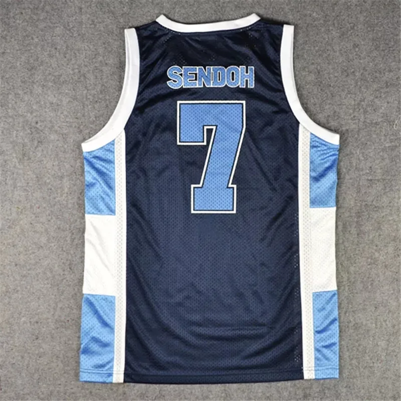 Anime Shohoku Ling Nan Squadra di basket della scuola superiore del sud Sendoh Akira Camicia in jersey bianco blu Abbigliamento sportivo Maglia