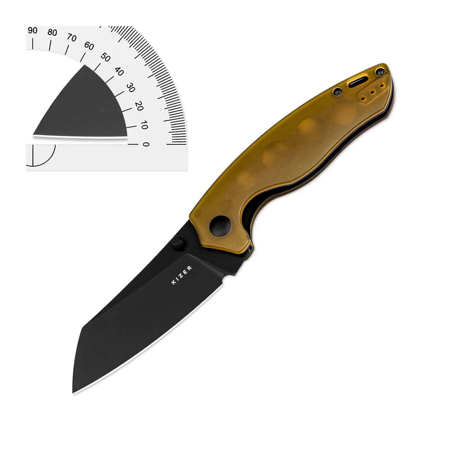 Kizer Pocket Knife V4593C6 Towser K 2023 New Yellow Pei Handle with 154CM Steel Blade Folding EDC Knife for Men