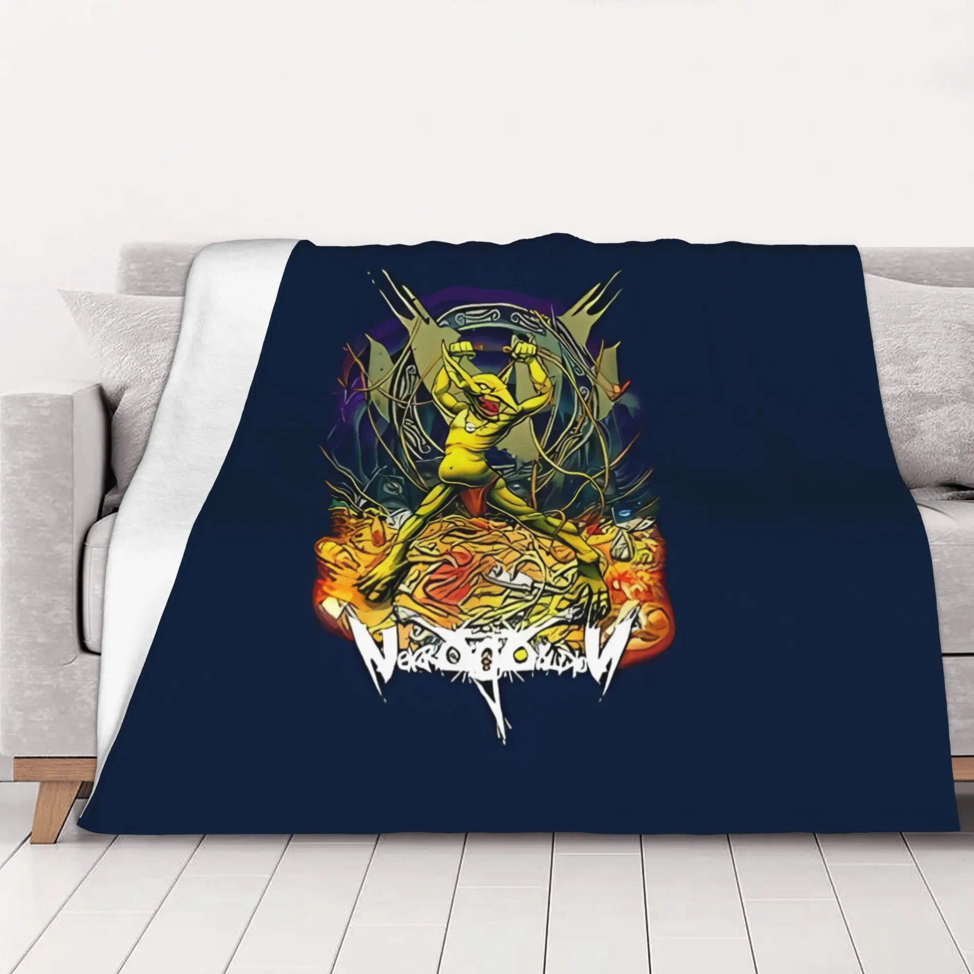 1PC Power  Official Trending Nekrogoblikon home room decorations Winter Blankets for Adults Bedding Home Interior Sofa Knee