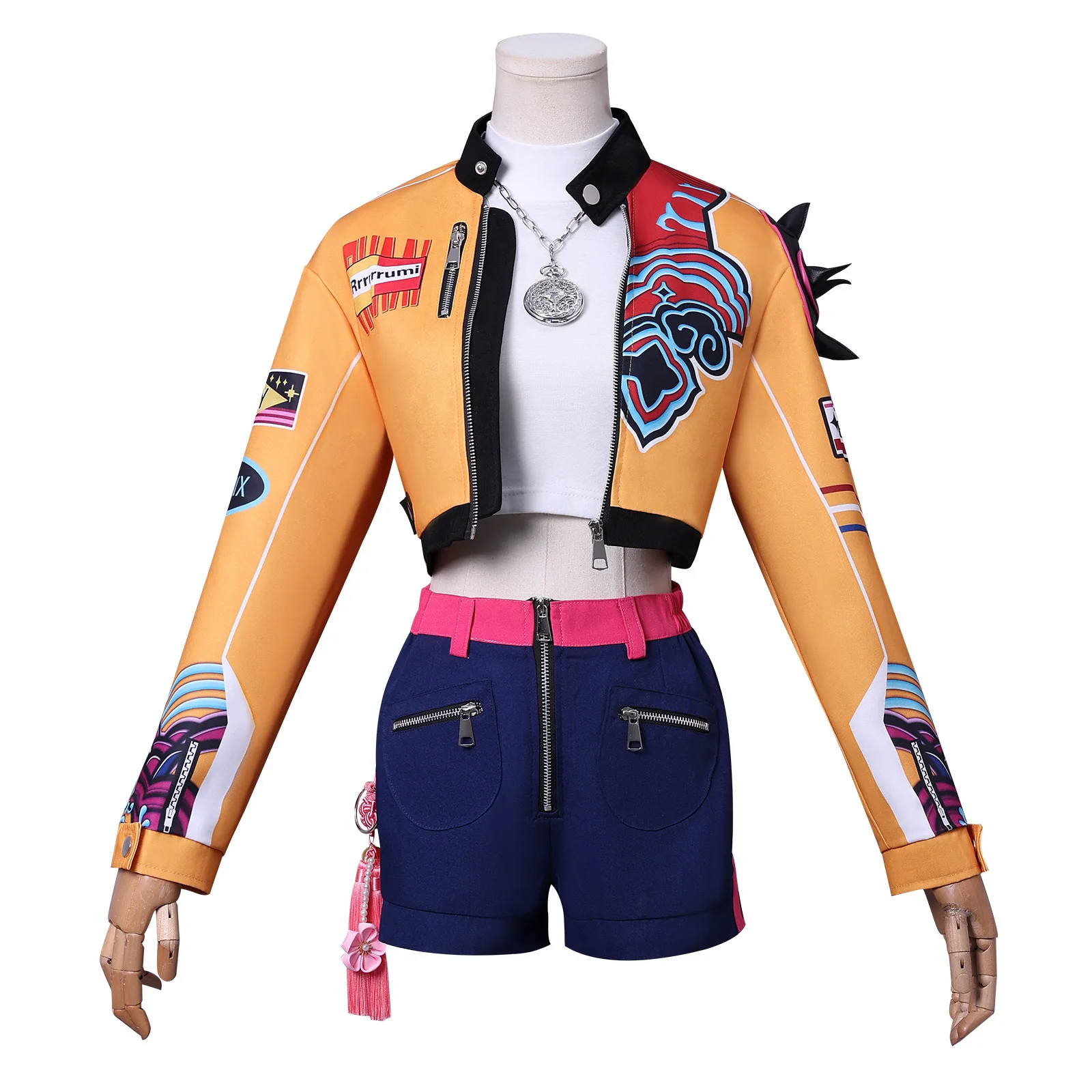 

Anime Figures K-Pop Demon Hunters Rumi Cosplay Costume Halloween Uniform Carnival Party Adult Coat Skirt for Woman