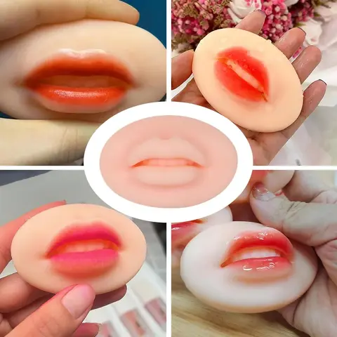 문신 연습 입술 메이크업 연습을 위한 5D 실리콘 입술 마이크로 블레이드 립 메이크업을 위한 현실적인 문신 연습 스킨