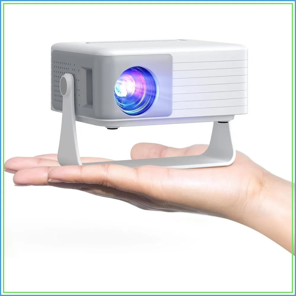 

Mini Projector with WiFi and Bluetooth, 1080P Full HD, 360° Rotating, Auto Keystone, Portable for Home Theater/Outdoor, Compatible with iOS/Android/Laptop/PS5