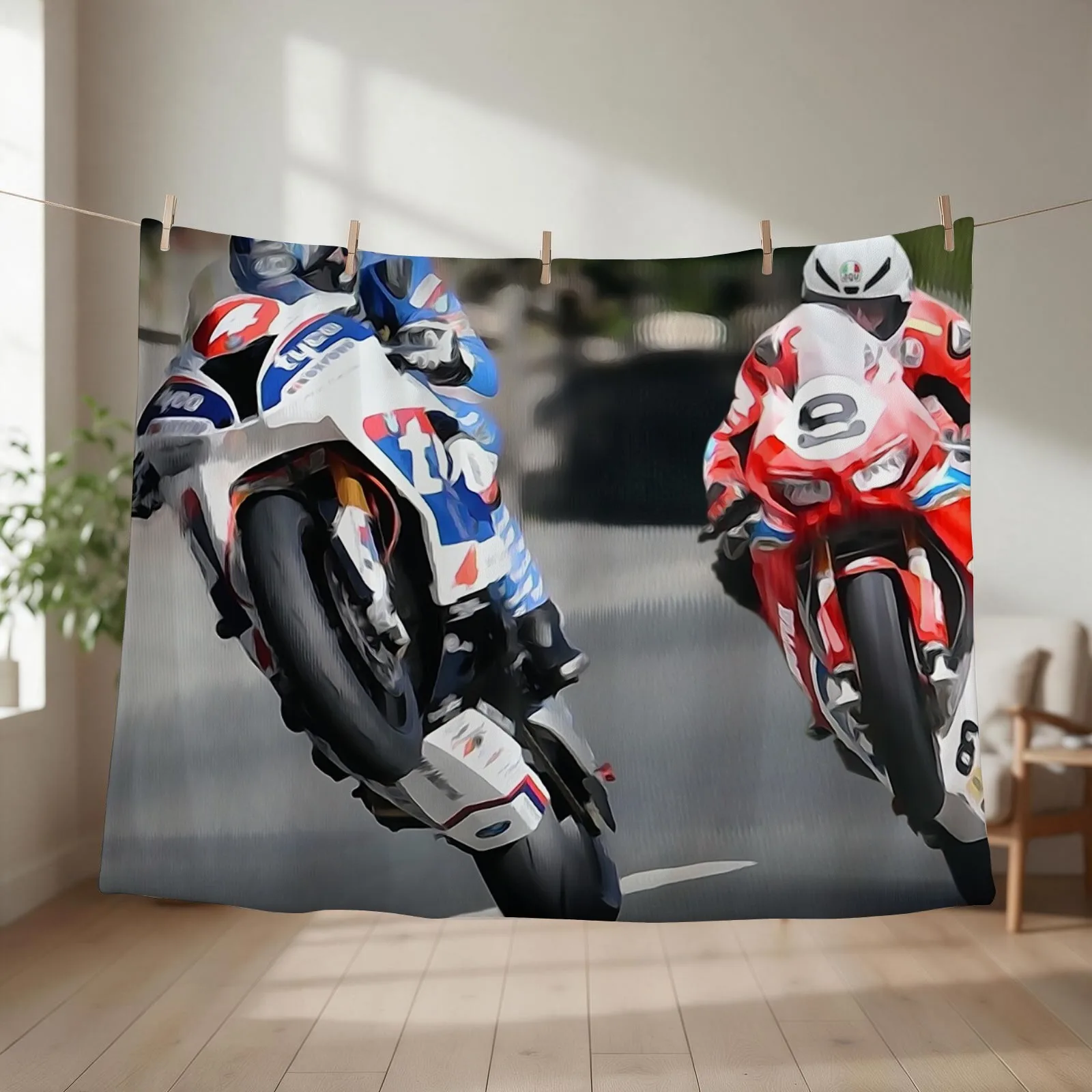Isle of Man TT Intensity Throw Blanket couch cozy soft plush fuzzy picnic outdoor blanket