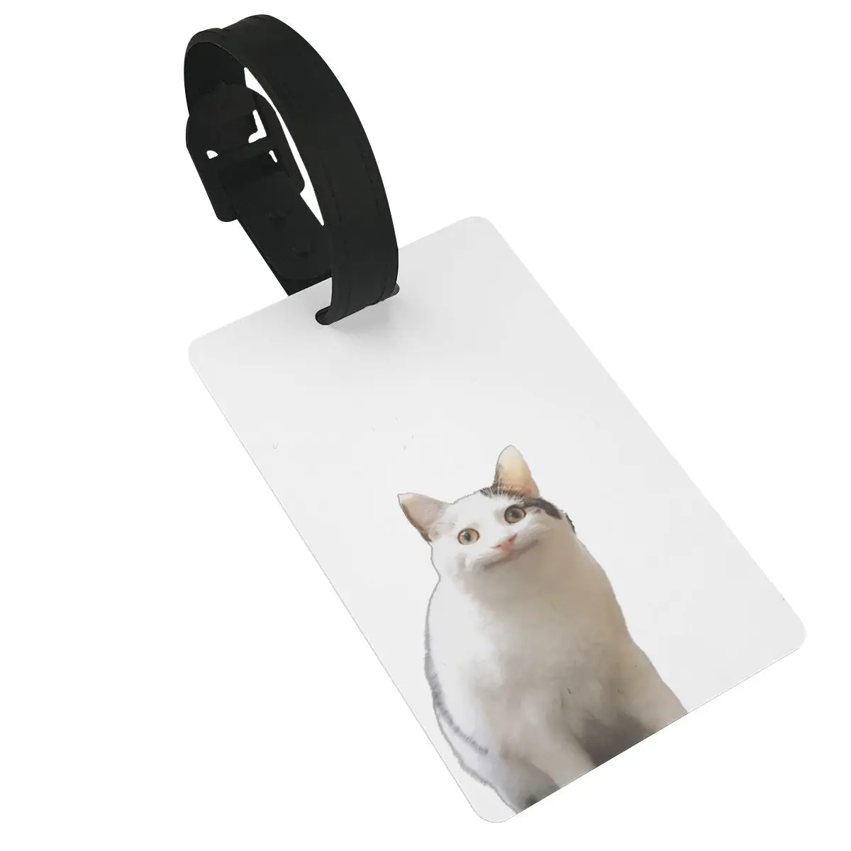 Beluga Cat Safari Luggage Tags Suitcase Accessories Travel PVC Cute Baggage Boarding Tag Portable Label Holder ID Name Address