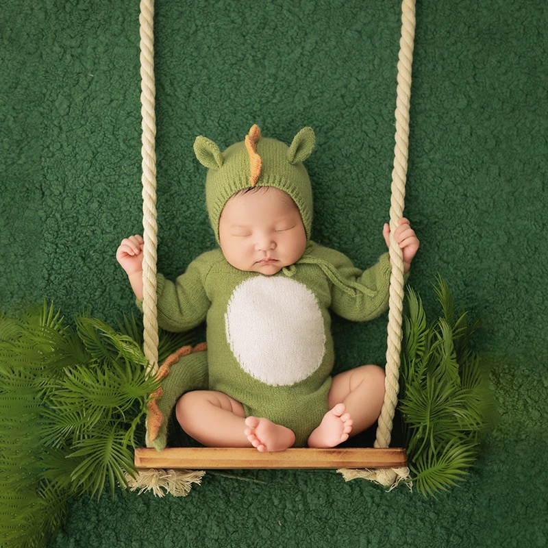 Newborn Photography Props Baby Wooden Swing Seats Girl Boy Posing Auxiliary Prop Studio Swingable Creative Shooting Accessories