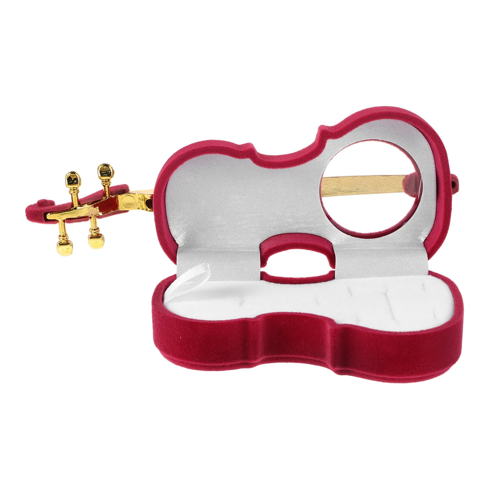 

Violin Shaped Jewelry Storage Box Compact Cute Decorative Case Organizer for Rings Earrings Necklaces Lipstick Travel Jewelry