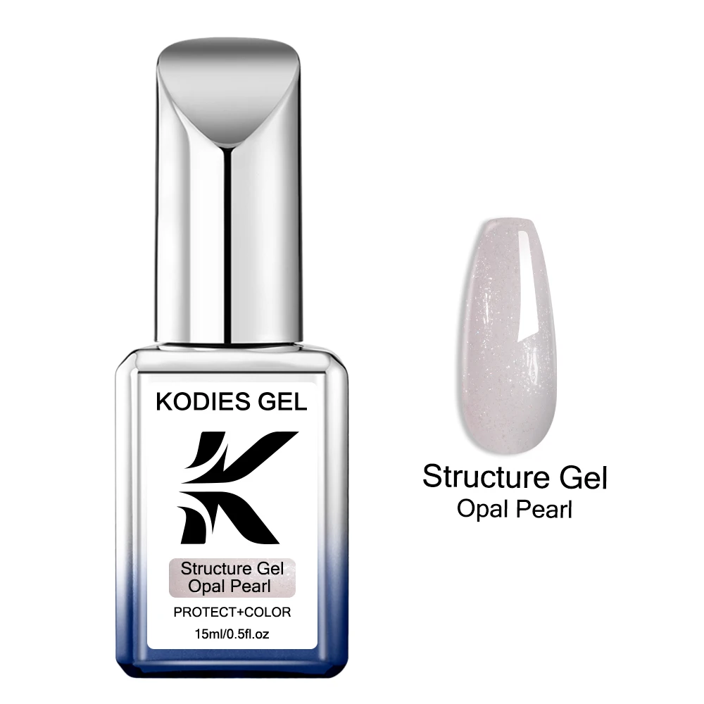 Kodies Gel Opal Perle Gummi Basis Gel Nagellack 15ml Struktur Gummi basis Gellak semi permanente UV-Schimmer rosa Gel Nägel Kunst