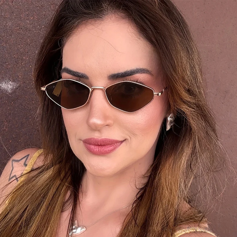 المشي لمسافات طويلة التخييم 3 قطع أزياء المعادن المضلع مكافحة نظارات الضوء شخصية النساء العلامة التجارية مصمم في الهواء الطلق الأشعة فوق البنفسجية حماية النظارات