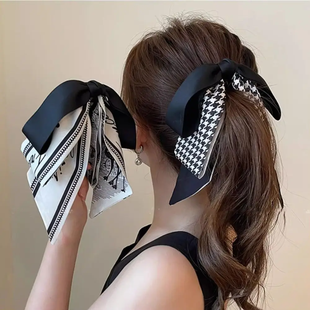 

Korean Style Bow Banana Clip Fashion Ribbon Headwear Vertical Clip Headdress Hairpin Bowknot Hair Clip Ponytail Holder