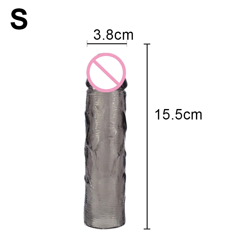 L/M/S Penis Enlargemen Condoms Extender Sleeve Reusable Penis Sleeve Delay Ejaculation Soft TPE Cock Ring Sex Toys For Men Adult - Image 5
