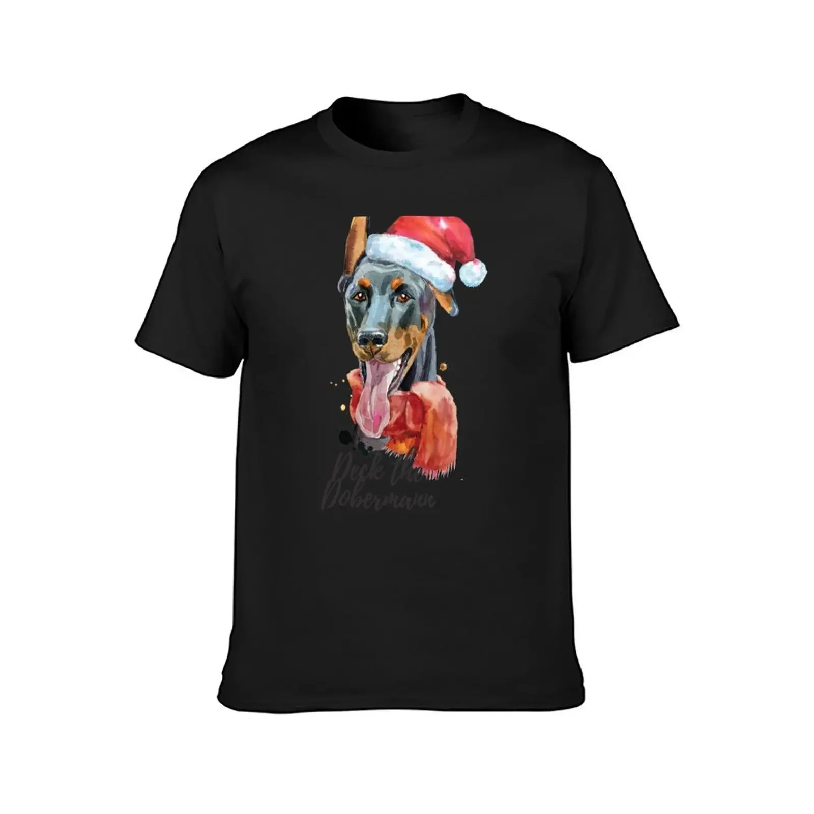 Deck the Dobermann T-Shirt blacks custom shirt customizeds essential t shirt mens workout shirts