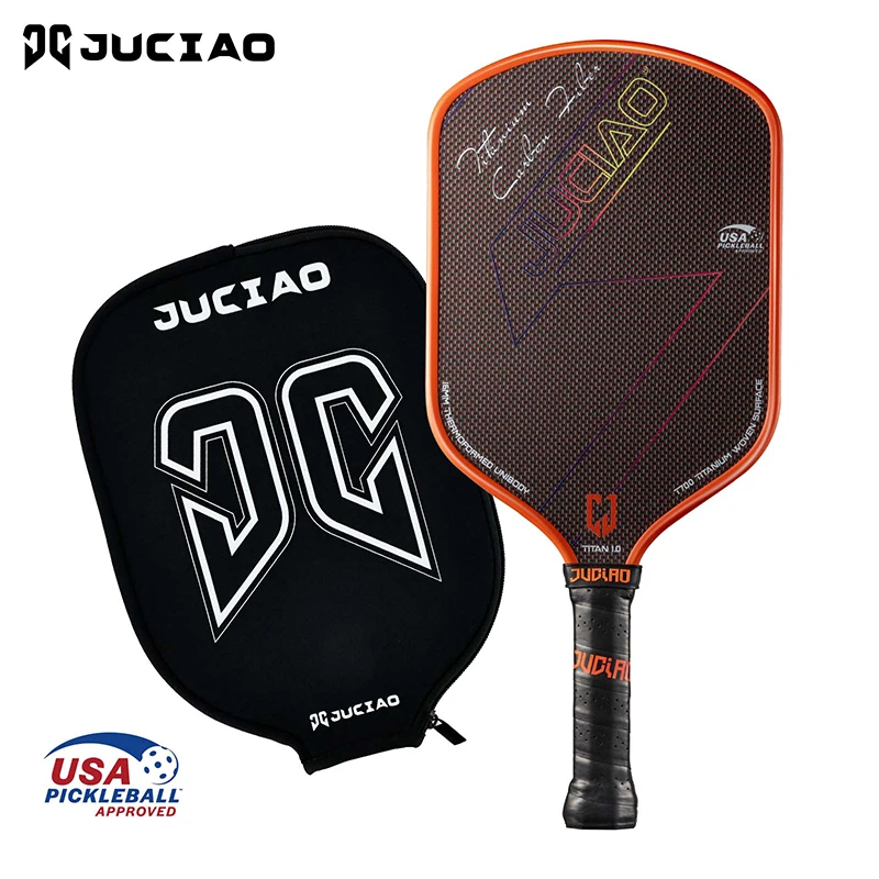 JUCIAO USAPA Zatwierdzony tytanowy, tkany Pickleball do spinowania i kontroli Krawędzie wtryskane pianką Termoformowany Pickleball