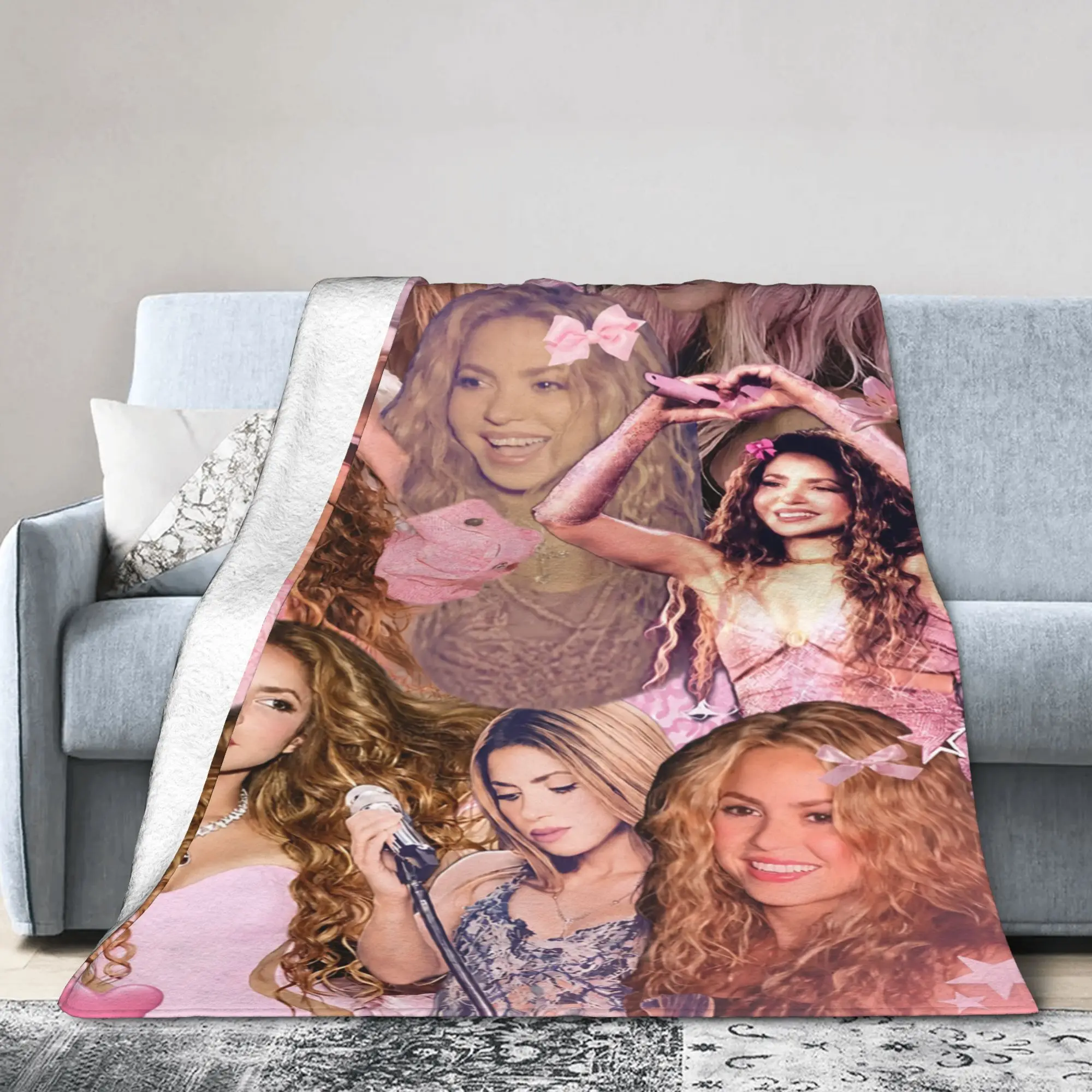 Shakira Colombian Singer Wool Blankets  Funny Throw Blanket for  Sofa Bedding Lounge 150*125cm Quilt