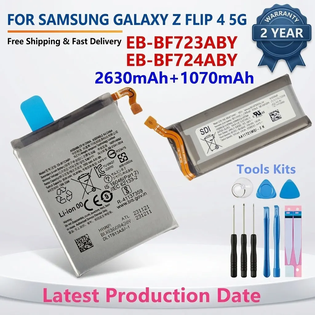 

Replacement Battery EB-BF723ABY EB-BF724ABY For Samsung Galaxy Z Flip4 5G SM-F7210 F723 F724 With Repair Tools