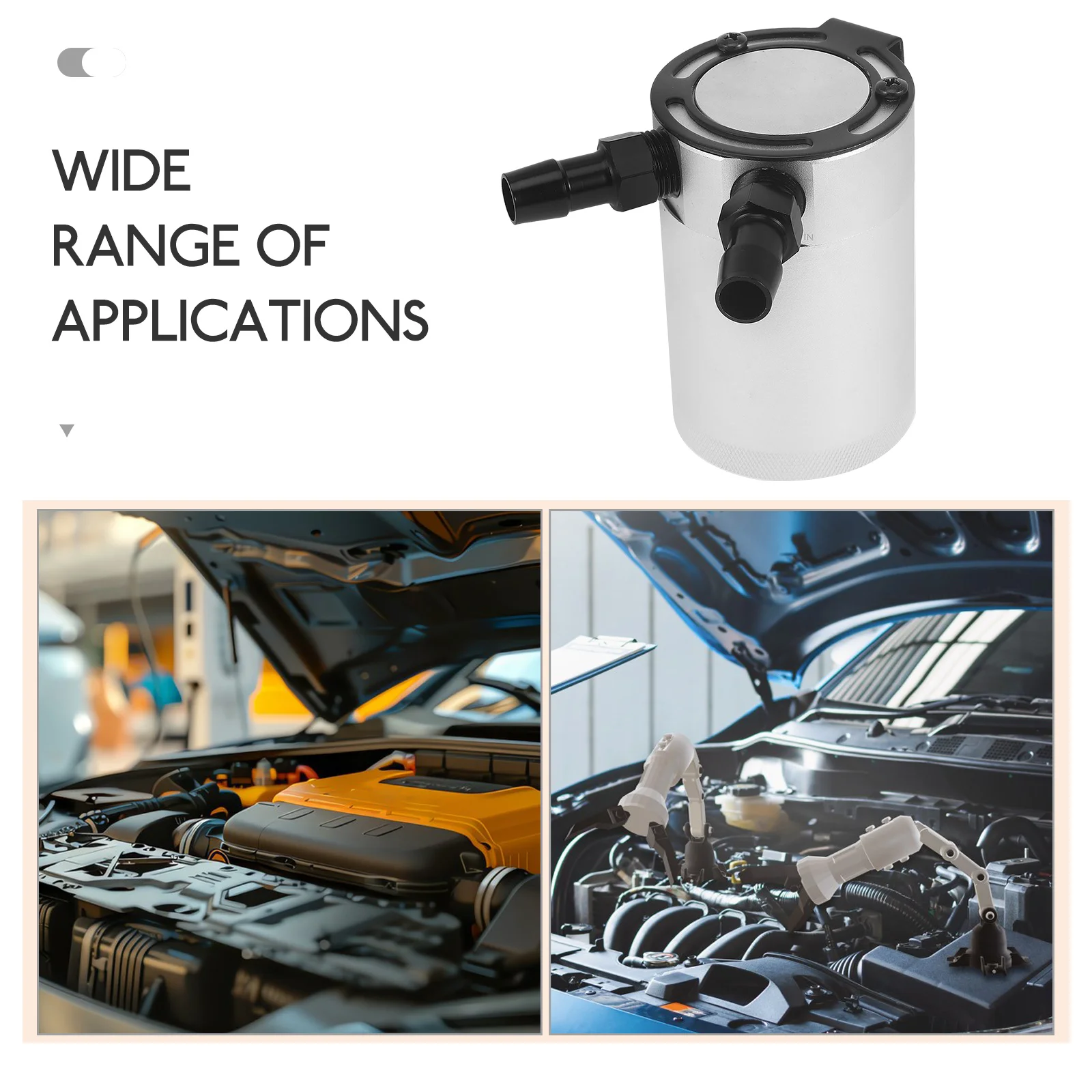 

1 Set Catch Can Kit Aluminum Alloy Baffled Separator Car Oil Reservoir Tank Engine Protection Drain Valve Air Oil Separation