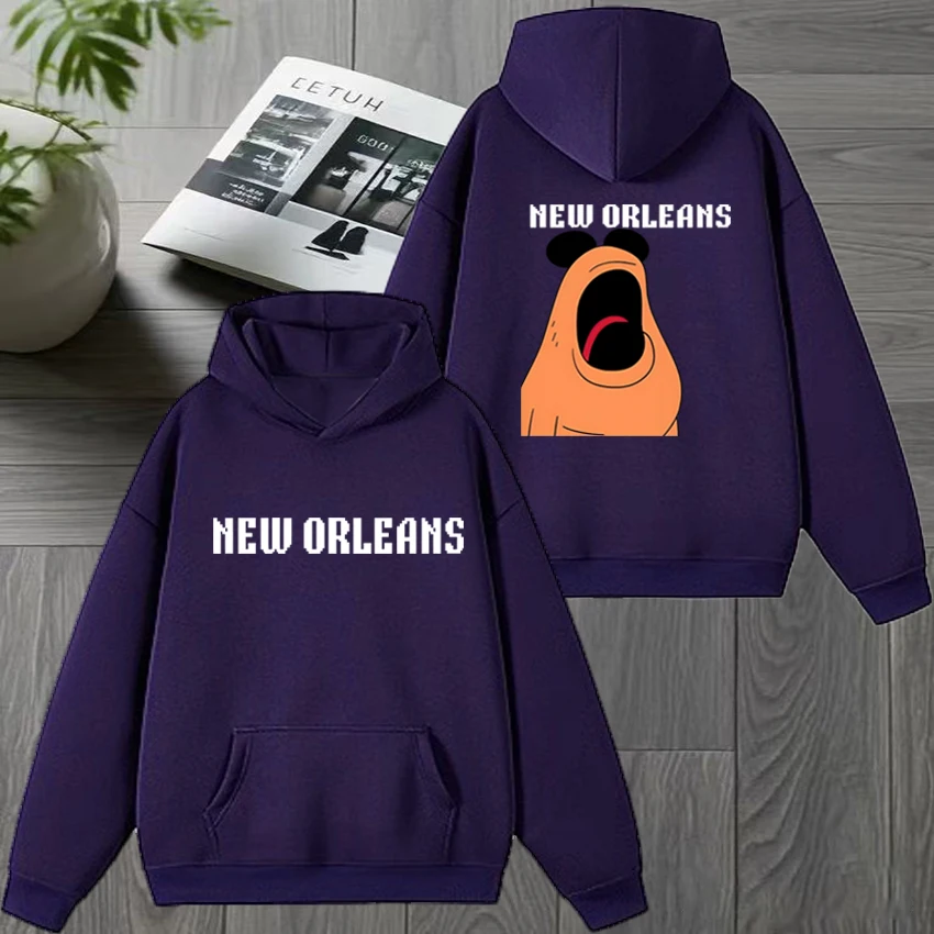 Funny New Orleans Marcus The Worm Art Meme Cartoon Character Graphic Hoodie Unisex harajuku Fleece Sweatshirt Men women pullover