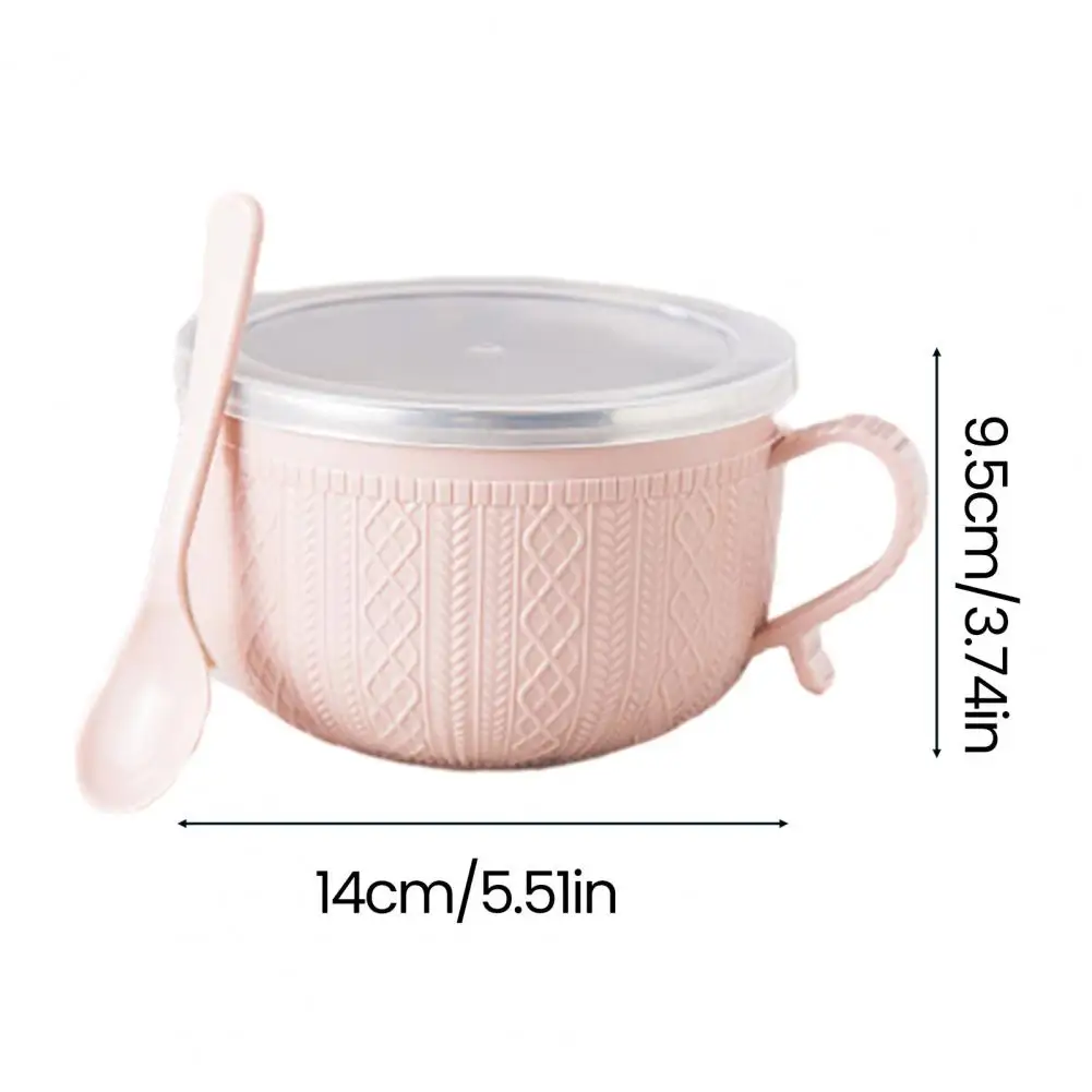Lunch Box with Snap-on Lids Stainless Steel Microwave Ramen Bowl with Handles Insulated Food Container for Noodles Soup Capacity
