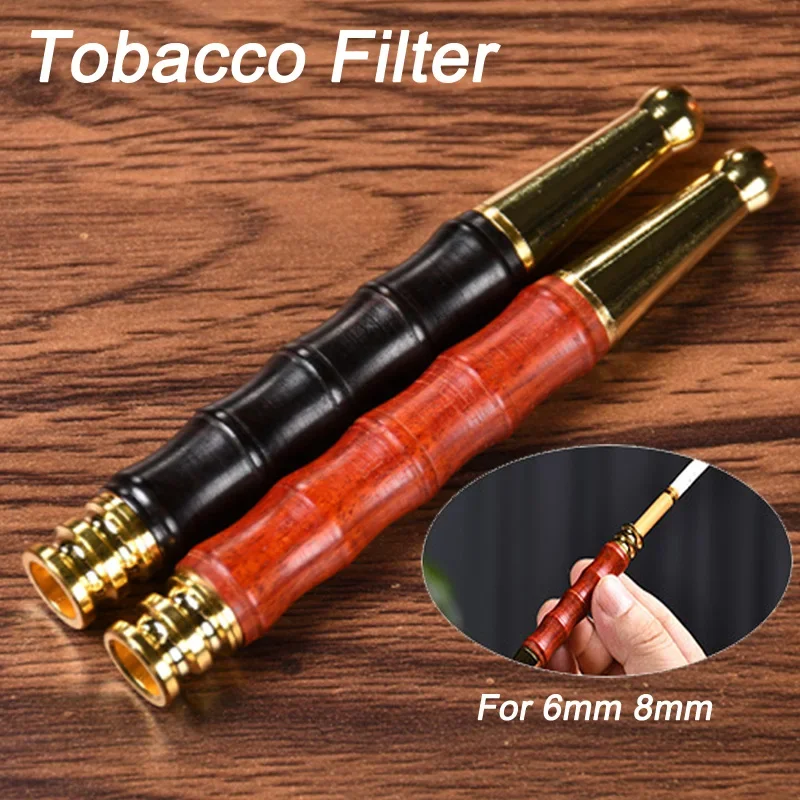 

Hot Sale Rosewood Tobacco Filter Bamboo Joint Creative Cigarette Holder Remove to Clean Microfilter Hookah Pipe Smoking Gadgets