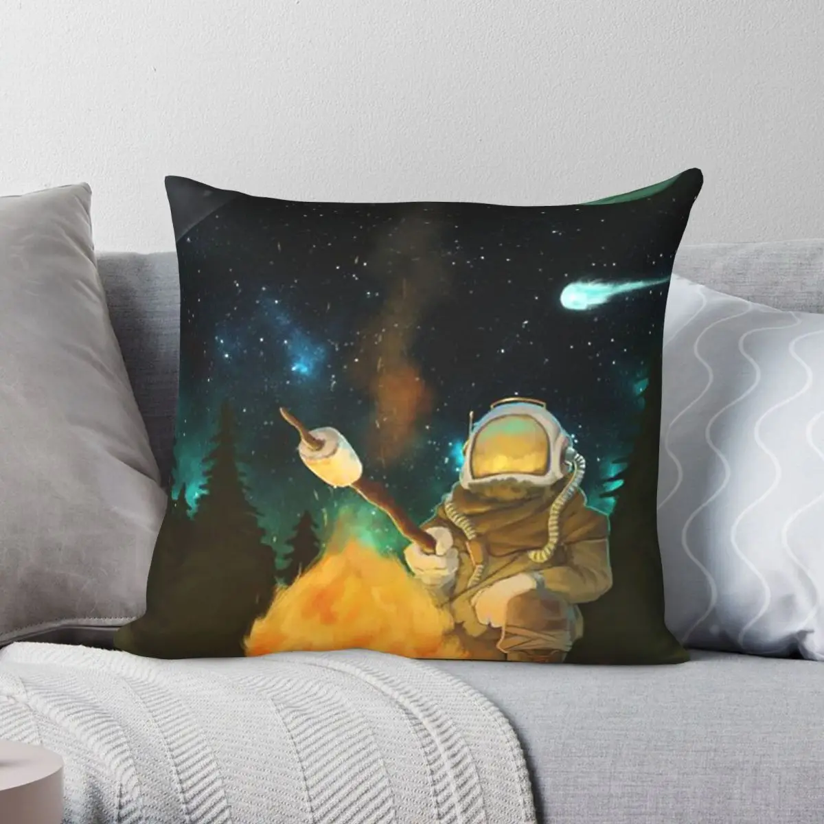 Outer Wilds Solanum - Funda de almohada cuadrada de poliéster, lino, terciopelo, con cremallera, decorativa, para cama