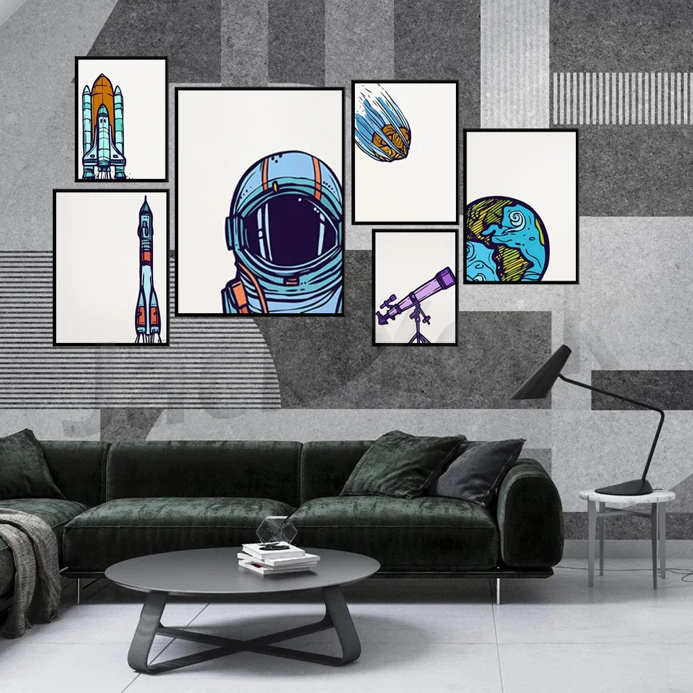 Color Pop Space Gallery Wall - Classroom Decor, high school middle school, science, classroom decor, astronomy, planets