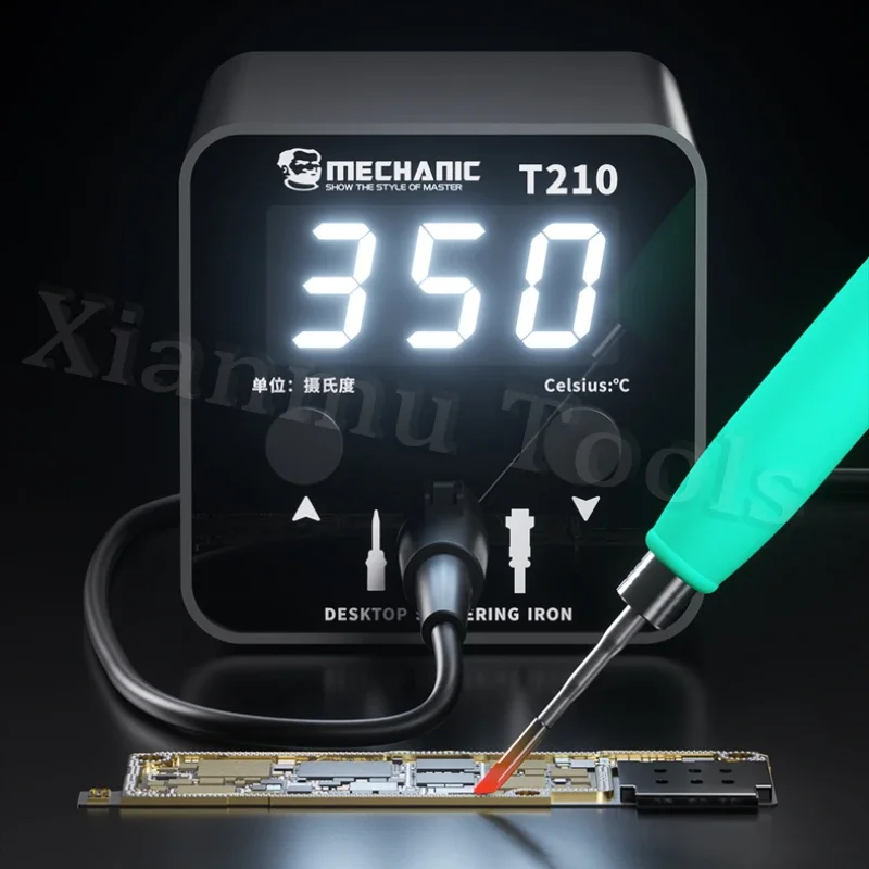 Mechanic NEW T210 Desktop Soldering Iron Intelligent Large Display C210 Heating Core Short Circuit Protection Welding Station