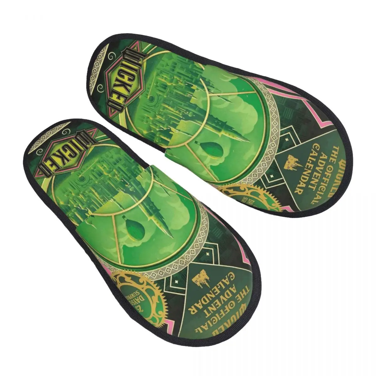 

Wicked For Good Winter House Slippers Indoor Musical Movie Cozy Household Fur Slides Slippers Anti-skid