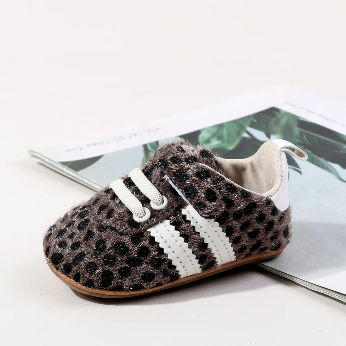 Fashion Leopard Print Design Baby Boys And Girls First Walking Indoor Outdoor Toddler Shoes For 0-1 Years Old Soft Sole