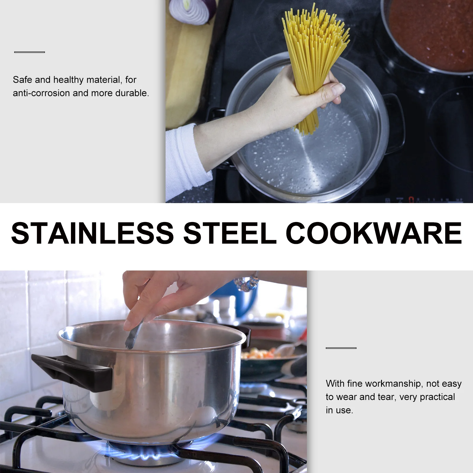 Sauce Pans Pot High Temperature Sstockpot Gas Stove Stainless Steel Cookware Soup Bowl with Lid