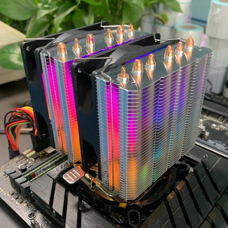 Chłodzenie procesora AM4, 6 heatpipe'ów, wentylator RGB 4PIN do procesorów Intel LGA 1366 1151 1155 1200 1700 2011 X79 AMD AM3 AM5