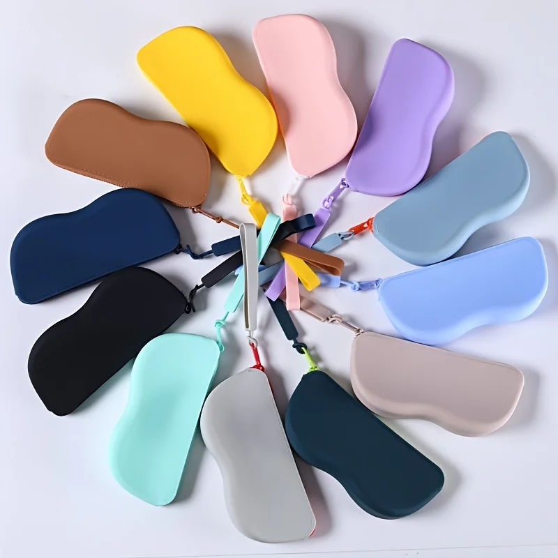 Multi-color Silicone Zipper Glasses Bag Storage Bag, Multi-purpose Small Anti-fall Debris Eyeglass Case Sunglasses Case