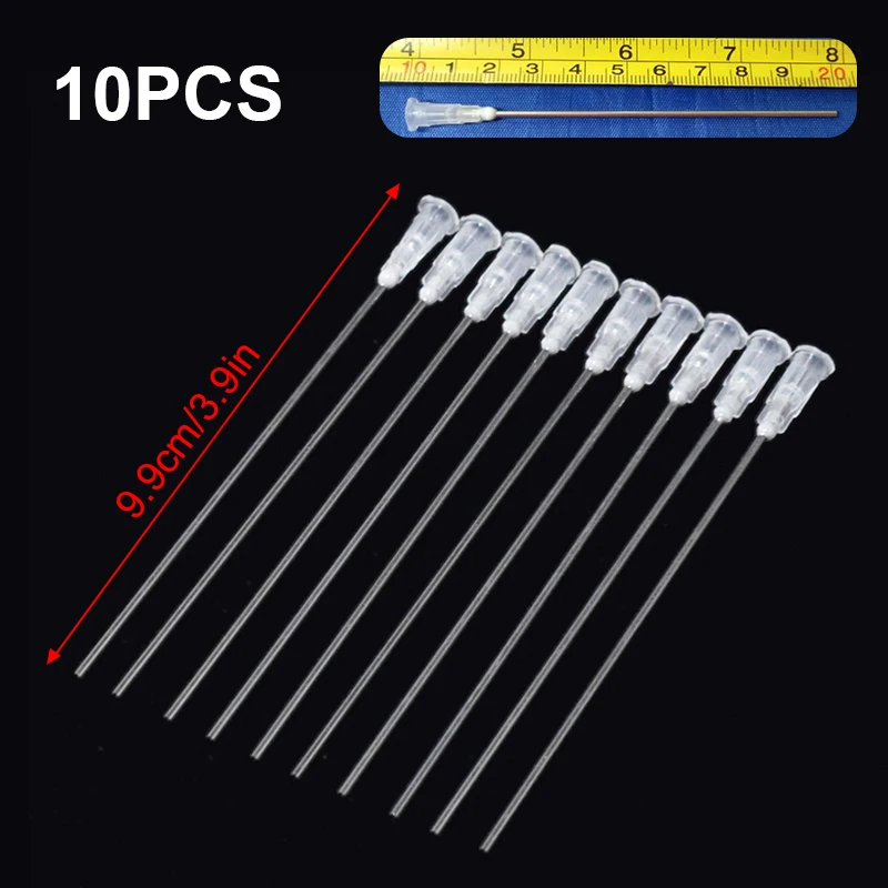 10Pcs Liquid Dispenser Syringe Blunt Needle Tips Stainless Steel Tube Glue Dispensing For Gluing Filling Ink Oil Welding Flux