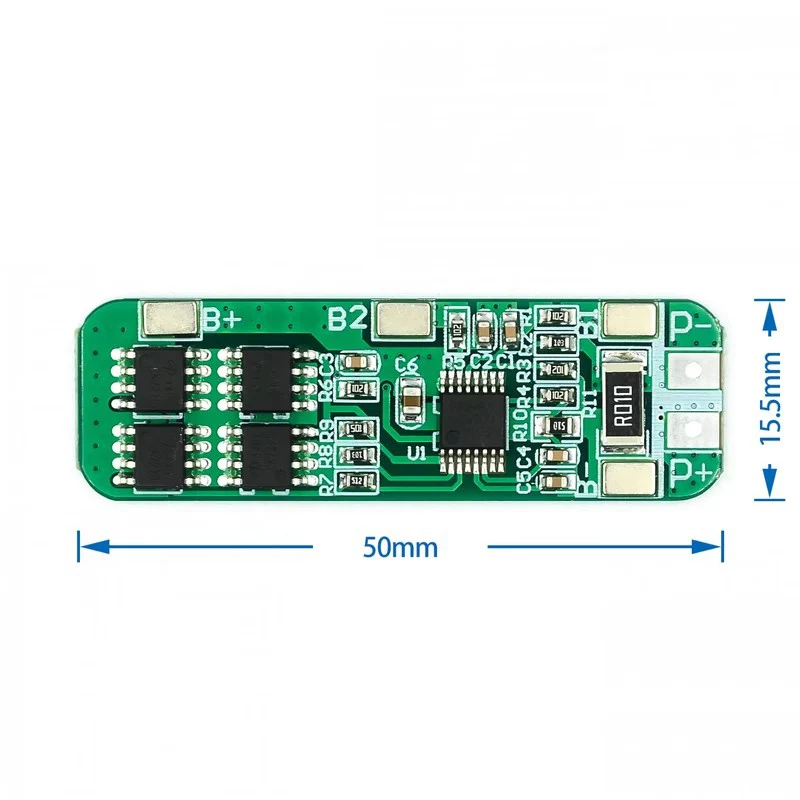3S 12V 18650 10A BMS Li-ion Lithium Battery Protection Board Circuit Charger - Electric Blue/Green - 10.8V-11.1V-12.6V