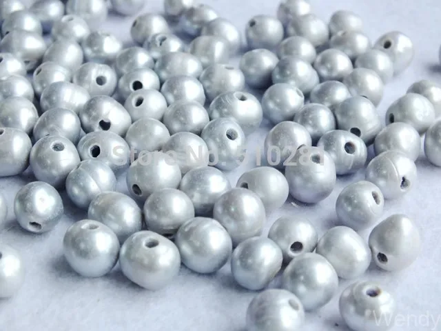 

200 Pieces 9-10mm Grey Natural Freshwater Potato Pearl With 2.0mm Hole