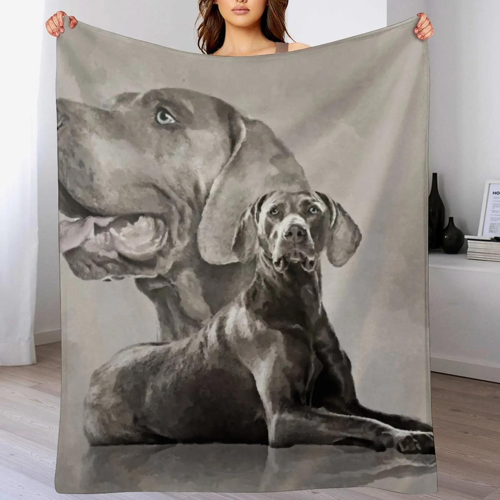

Weimaraner Dogs Collage #2 Throw Blanket Cozy Microfiber Throw Blanket for Home Bedroom