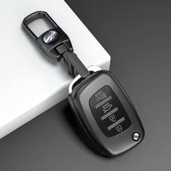 4 Bottons Filp Car Key Case Fob Cover Shell for 2015 Hyundai Santa Fe Sonata Tucson I40 Ix45 2013 2014 2016 2017 2018 2019