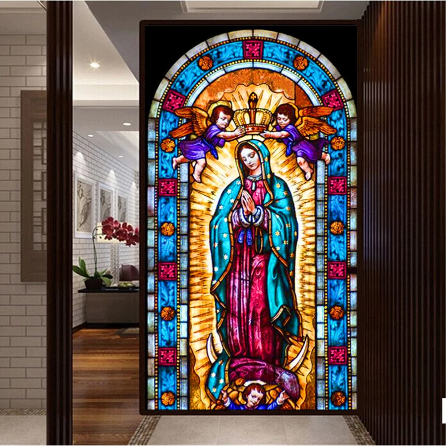 

Дева Гваделупа, религиозная настенная живопись ручной работы, алмазная живопись «сделай сам», полная квадратная круглая Алмазная мозаика, вышивка, домашний декор