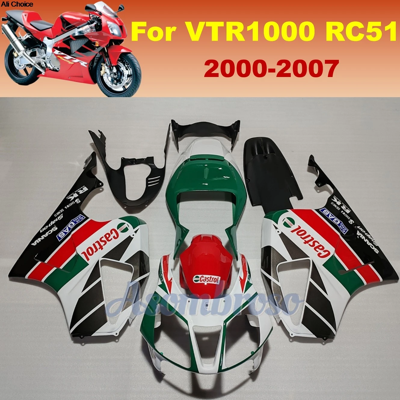 

Motorcycle Fairings Kit Fit for HONDA VTR1000 RC51 2000 2001 2002 2003 2004 2005 2006 2007 Plastic Bodywork Set
