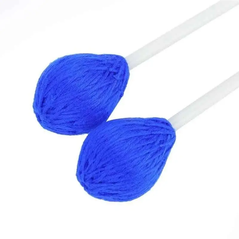 ABVE-Fiberglass Handles Yarn Head Marimba Mallets Light Vibraphone Mallets Blue Percussion Mallets