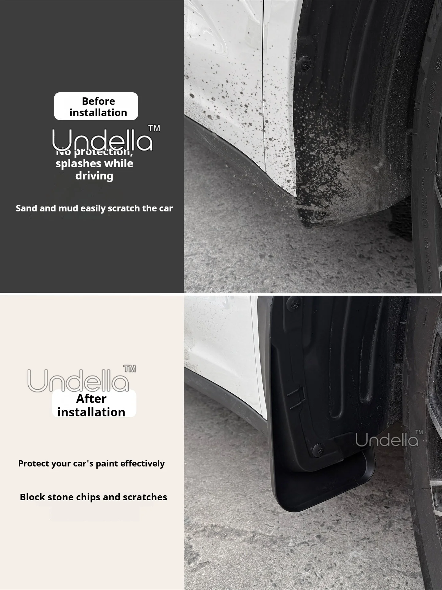 Vorder- und Hinterrad-Schmutzschutz für GWM Ora 5 2026 2027 Auto-Styling Kotflügel Schmutzlappen Spritzschutz Dekorationszubehör 4 Stück – Detail 3