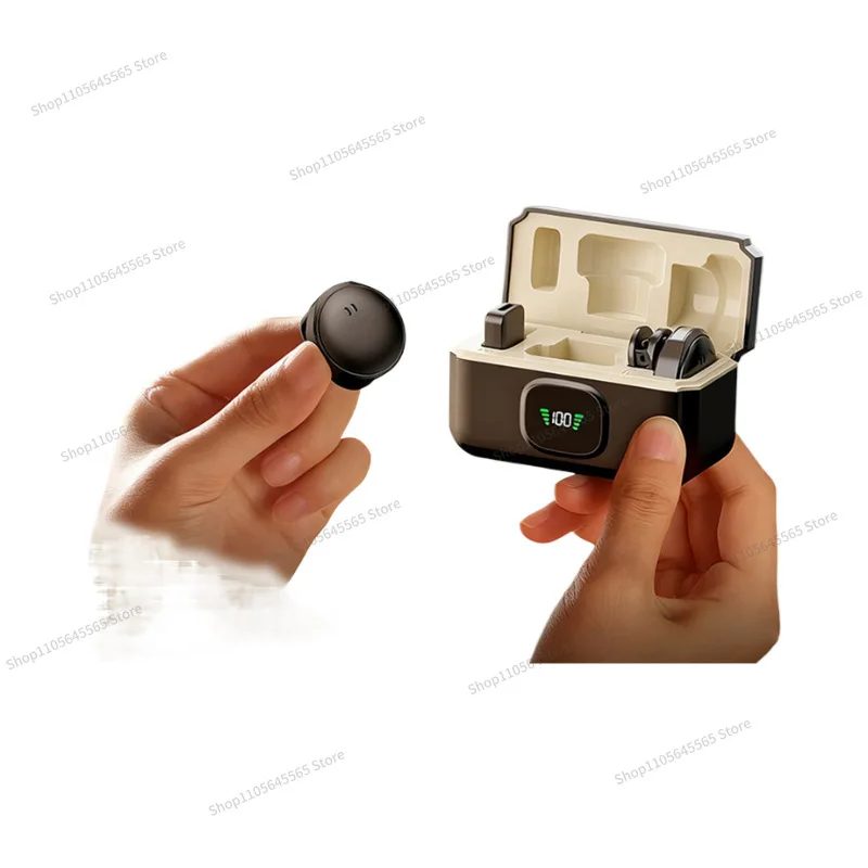 Wireless lapel microphone, collar-type mobile live streaming full set of equipment, with a one-to-two sound button microphone